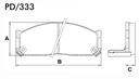 [PD333.0332] FRASLE PASTILLA EJE DELANT. 15MM  /KIA MOTORS BESTA - FURGON SIST.IMPORTADO / MAZDA 