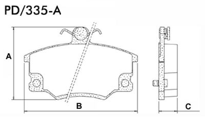 FRASLE PASTILLA EJE DELANT. 17MM  /FIAT REGATTA - TIPO 93/97 - PUNTO 93> SIST.IMPORTADO  /ALFA ROMEO