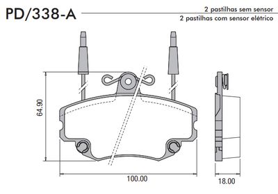FRASLE PASTILLA EJE DELANT. 18MM  /PEUG 205 93> // RENAULT 19 93> 21 90> CLIO 99> 