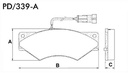 [PD339A.0332] FRASLE PASTILLA EJE DELANT. 20MM  /IVECO DAILY 59.12 01> 60.12 03> 