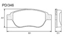 [PD346.0332] FRASLE PASTILLA EJE DELANT. 18.50MM  /PEUG 307 02>  //  CITROEN AIRCROSS 10> 