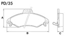 [PD35.0332] FRASLE PASTILLA EJE DELANT. 17.80MM  /ESCORT 1.6 / 1.8 97> VERONA 1.8 / 2.0 94>  /POINTER 1.8 / 2.0 94> (SISTEMA BENDIX)