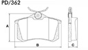 [PD362.0332] FRASLE PASTILLA EJE TRASERO 15.20MM PEUGEOT 405 93> 306 CITROEN C4 17> RENAULT MEGANE FLUENCE  VW GOLF 94> PASSAT BORA POLO GTS 1.4 TSI 19> SEAT TOLEDO 91> IBIZA 93>