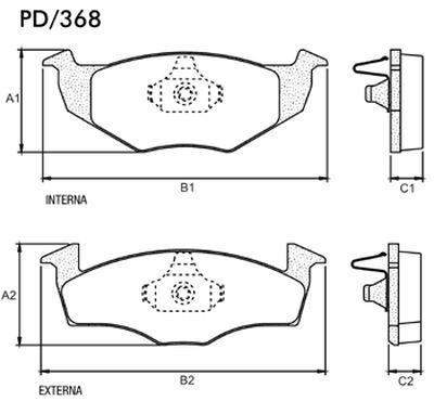 FRASLE PASTILLA EJE DELANT. 16MM VW POLO CLASSIC 96> GOLF GL 95> (DISCO VENTILADO) SISTEMA IMPORTADO SEAT