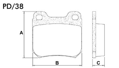 FRASLE PASTILLA EJE TRASERO 15MM  /VECTRA CD/GLS 2.0 2.2 93/96 - OMEGA 93/95 - SUPREMA 94/95  /(SISTEMA TEVES)