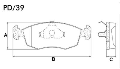 FRASLE PASTILLA EJE DELANT. 18MM  /ESCORT XR3 - VERONA 93> GRANADA 84/92 - ORION <95  /VW POINTER 1.8 2.0 (SIST.TEVES)