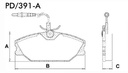 [PD391A.0332] FRASLE PASTILLA EJE DELANT. 18.30MM  /PEUG 306 2.0 XSI  //  SISTEMA GIRLING  /RENAULT LAGUNA 1.8 2.0 95> MEGANE 97>