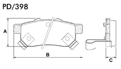 FRASLE PASTILLA EJE TRASERO 13MM  /HONDA CIVIC 1.3 DX 91> 1.5 DX 91> 1.6 DR ABS 93> 