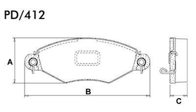 FRASLE PASTILLA EJE DELANT.18MM  PEUGEOT 306 1.4I 96/98 KANGOO 1.2 01/02 - 1.4 98/01