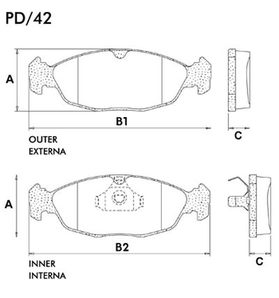 FRASLE PASTILLA EJE DELANT. 16.50MM  /CHEVROLET CORSA 01> CELTA 1.0 00>  /DAEWO LANOS <97 //  SIST.TEVES