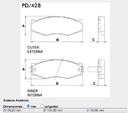 [PD428.0332] FRASLE PASTILLA EJE DELANT. 17MM  /NISSAN VANETTE 90/94 - VANETTE FURGON 95> PICK UP 720 90/94  /PATHFINDER 90/94