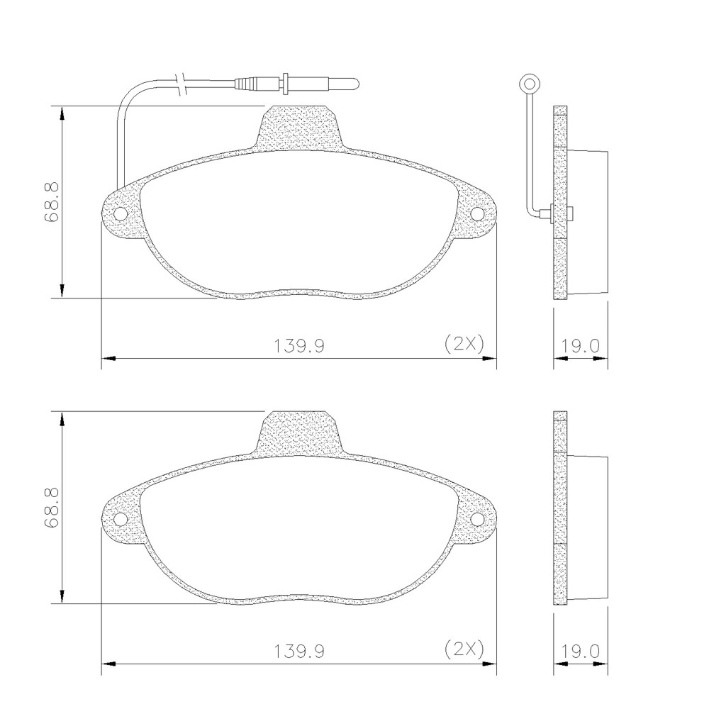FRASLE PASTILLA EJE DELANT. 18.50MM  /CITROEN EVASION 96> JUMPY 99> // FIAT SCUDO 96>  /PEUGEOT EXPERT 1.9 99> 806 96>