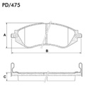 [PD475.0332] FRASLE PASTILLA EJE DELANT. 17.60MM  /CHEVROLET AVEO 1.6  /DAEWO CIELO - ESPERO - LANOS - NEXIA - NUBIRA