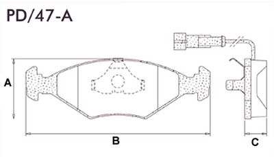 FRASLE PASTILLA EJE DELANT. 18MM  /TEMPRA 8V 92/94 - 16V 93/94 - SW 95> 2 CABLES DETECTOR  /SISTEMA TEVES