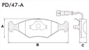 [PD47A.0332] FRASLE PASTILLA EJE DELANT. 18MM  /TEMPRA 8V 92/94 - 16V 93/94 - SW 95> 2 CABLES DETECTOR  /SISTEMA TEVES