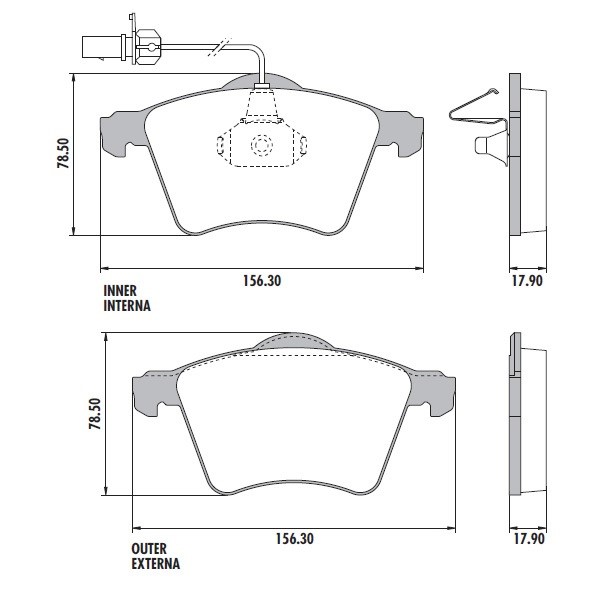 FRASLE PASTILLA EJE DELANT. 19MM  /VW TRANSPORTER 2.4 00> 