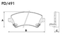 [PD491.0332] FRASLE PASTILLA EJE DELANT. 17.80MM  /TOYOTA COROLLA 02/07 