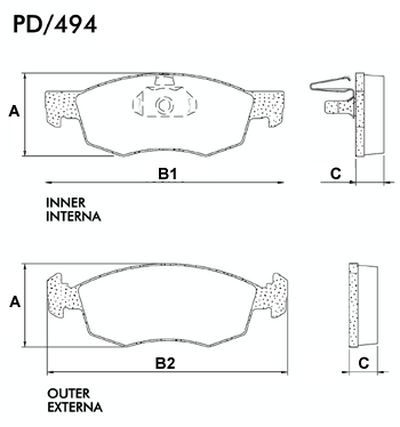 FRASLE PASTILLA EJE DELANT. 17.80MM  /FIAT DOBLO  // SISTEMA TEVES 