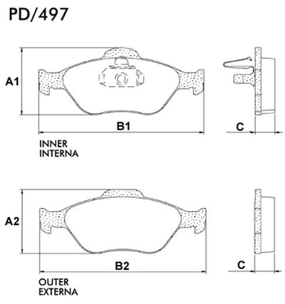 FRASLE PASTILLA EJE DELANT. 18MM  /FORD ECOSPORT 1.4 DIES 03> FIESTA 1.0 02> 
