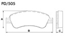 [PD505.0332] FRASLE PASTILLA EJE DELANT. 19MM  /CITROEN C3 13> C4 17> XSARA 00> XSARA COUPE 00>  /PEUGEOT 207 - 208 - 307 02>
