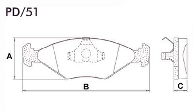 FRASLE PASTILLA EJE DELANT. 15.80MM GOL 07/00 PARATTI 97> SAVEIRO 95> SISTEMA TEVES