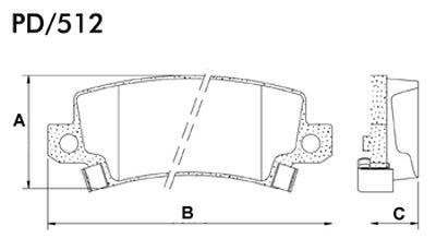 FRASLE PASTILLA EJE TRASERO 16MM  /TOYOTA COROLLA 02> XEI 02> COROLLA FIELDER 04> 