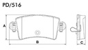 [PD516.0332] FRASLE PASTILLA EJE TRASERO 16.60MM  /RENAULT MASTER 2.5 - 2.8  02> 