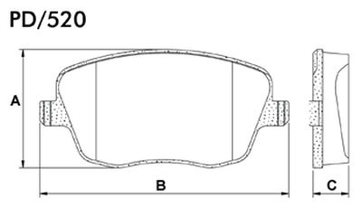 FRASLE PASTILLA EJE DELANT. 18.80MM  /SEAT CORDOBA 02> IBIZA 02>  /VW POLO 2.0 03>