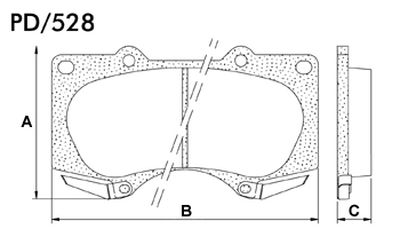 FRASLE PASTILLA EJE DELANT. 17MM TOYOTA HYLUX SW4 05>