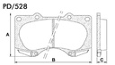 [PD528.0332] FRASLE PASTILLA EJE DELANT. 17MM TOYOTA HILUX SW4 05>