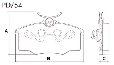 FRASLE PASTILLA EJE DELANT. 15.90MM  /GOL 96/00 - SAVEIRO 95> // CORSA 96/00 - KADETT 96/97  /ESCORT 97> // SISTEMA VARGA