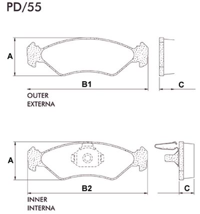 FRASLE PASTILLA EJE DELANT. 17.50MM  /FIESTA 96> EUROPEO 95/00 KA 97> BRASILERO  /SISTEMA IMPORTADO