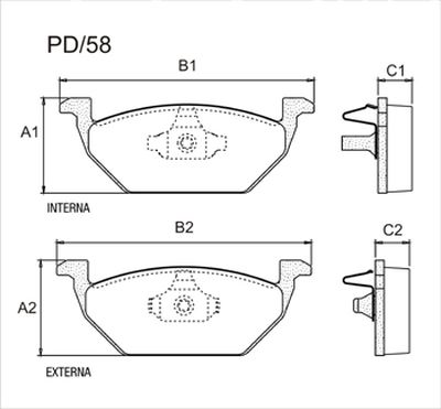 FRASLE PASTILLA EJE DELANT. 19.50MM SEAT LEON 99> TOLEDO 98> AUDI A3 97> VW BORA 00> GOLF 99> FOX 14> POLO 18> SURAN 07>