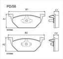 [PD58.0332] FRASLE PASTILLA EJE DELANT. 19.50MM SEAT LEON 99> TOLEDO 98> AUDI A3 97> VW BORA 00> GOLF 99> FOX 14> POLO 18> SURAN 07>