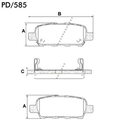FRASLE PASTILLA EJE TRASERO 14.20MM  /RENAULT KOLEOS 2.5 09> // NISSAN TIIDA 10> QUEST 04> 