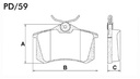 [PD59.0332] FRASLE PASTILLA EJE TRASERO 17MM PEUGEOT 308 408 11> A3 99/01 A4 02/04 A6 02> C3 02> C4 07> C4 LOUNGE 13> VW VENTO PASSAT