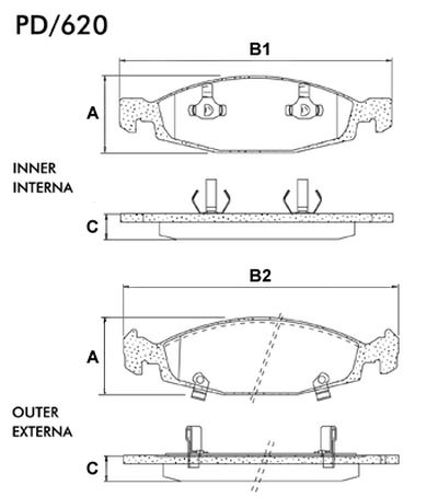 FRASLE PASTILLA EJE DELANT. 17.80MM  /JEEP GRAND CHEROKEE 99/02 