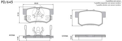 FRASLE PASTILLA EJE TRASERO 14.60MM  /HONDA CR-V 05/06 