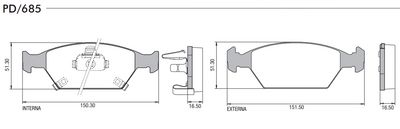 FRASLE PASTILLA EJE DELANT. 16.50MM  /HONDA CITY 09> FIT 09> 