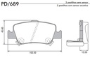 [PD689.0332] FRASLE PASTILLA EJE TRASERO 15.50MM  /TOYOTA COROLLA 08> 