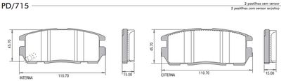 FRASLE PASTILLA EJE TRASERO 15MM  /CHEVROLET CAPTIVA 08> 