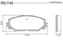 [PD740.0332] FRASLE PASTILLA EJE DELANT. 17.50MM  /TOYOTA COROLLA 06/13 - PRIUS V 12/13 