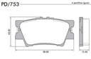[PD753.0332] FRASLE PASTILLA EJE TRASERO 15.40MM  /TOYOTA RAV 4 CAMRY 2.4  3.5 2.0 16V 2006/2016 COROLLA CROSS 07/2020>