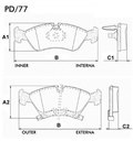 [PD77.0332] FRASLE PASTILLA  EJE DELANT. 17.80MM  /CHEV MERIVA 1.8 03> 