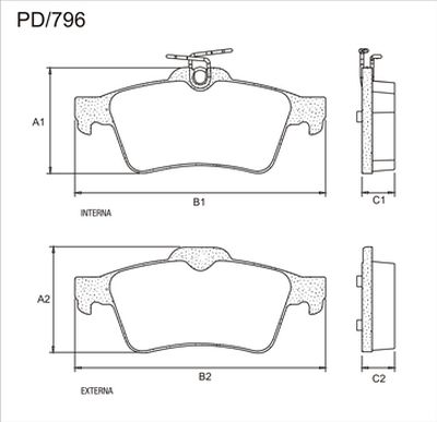 FRASLE PASTILLA EJE TRASERO 15.80MM  /FORD FOCUS II 08> 