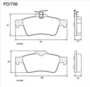 [PD796.0332] FRASLE PASTILLA EJE TRASERO 15.80MM  /FORD FOCUS II 08> 