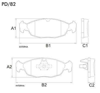 FRASLE PASTILLA EJE DELANT. 16.20MM  /CHEVROLET AGILE 1.4 10> - CORSA 1.6 10>  /SISTEMA TEVES