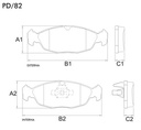 [PD82.0332] FRASLE PASTILLA EJE DELANT. 16.20MM  /CHEVROLET AGILE 1.4 10> - CORSA 1.6 10>  /SISTEMA TEVES