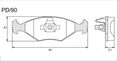 FRASLE PASTILLA EJE DELANT. 17MM  /FIAT PALIO ELX - FIRE - WEEKEND - SIENA ELX 1.4 10> 