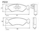 [PD91.0332] FRASLE PASTILLA  EJE DELANT. 17.50MM  /FORD KA 1.0 1.3 09> 